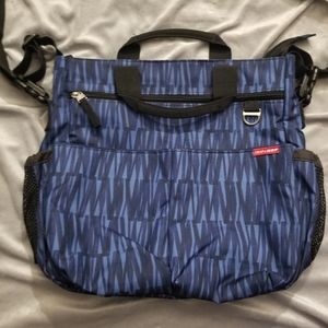 SkipHop blue patterned diaper bag
